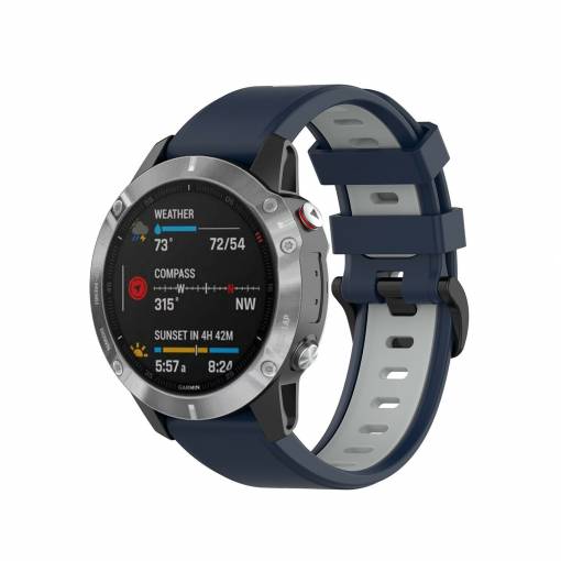 Foto - eses Silikonový řemínek pro Garmin - Tmavě modro šedý, QuickFit 20 mm