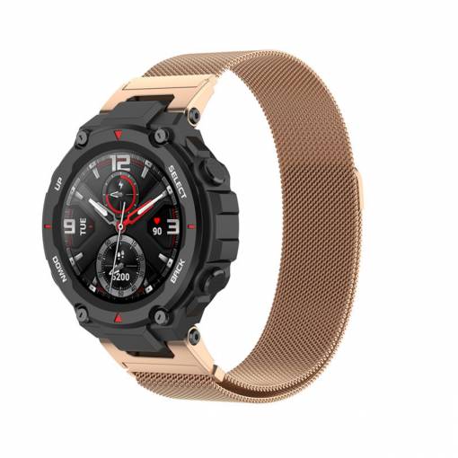 Foto - Brățară milaneză pentru Xiaomi Amazfit T-Rex - Roz Aurie