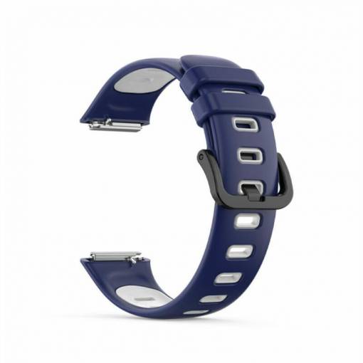 Foto - Curea sport din silicon eses pentru Huawei Band 7 - Albastră și Albă
