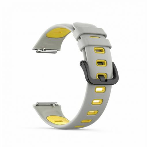 Foto - Curea sport din silicon eses pentru Huawei Band 7 - Gri Galben