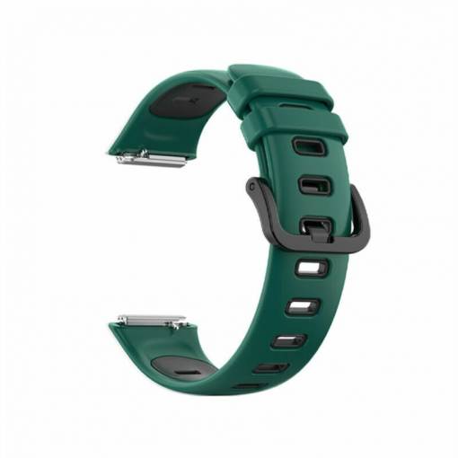 Foto - Curea sport din silicon eses pentru Huawei Band 7 - Verde Negru