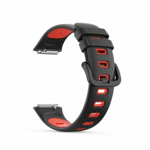 Foto - Curea sport din silicon eses pentru Huawei Band 7 - Negru Roșu