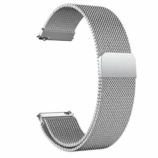 Foto - Curea Milanese cu eliberare rapidă pentru Garmin - Argintie, 22 mm