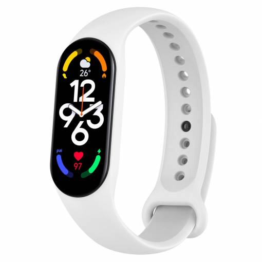 Foto - eses Silikonový řemínek pro Xiaomi Mi Band 7 - Bílý