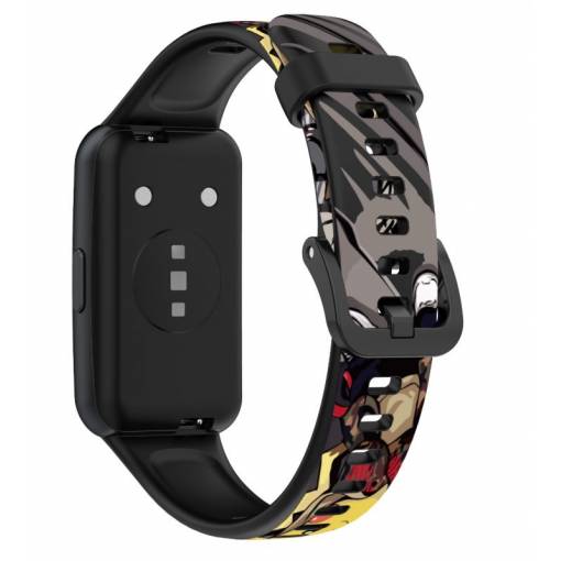 Foto - Curea din silicon cu imprimeu pentru Huawei Band 7 - Modelată, gri