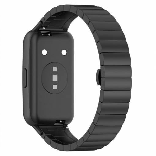 Foto - Curea metalică universală eses pentru Huawei Band 7 - Neagră