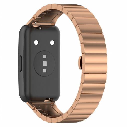 Foto - Curea metalică universală eses pentru Huawei Band 7 - Auriu roz