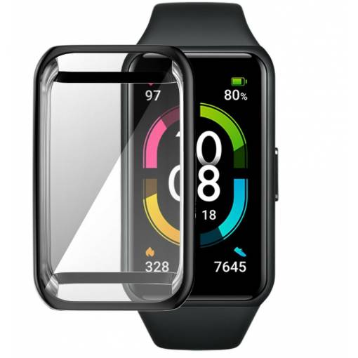 Foto - Husă de protecție pentru Huawei Band 6, 7 și Honor Band 6 - Neagră