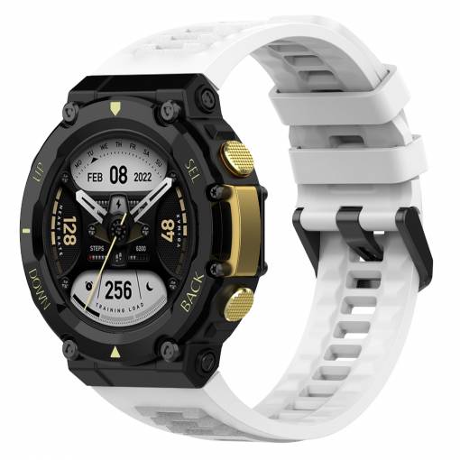 Foto - Curea din silicon eses pentru Xiaomi Amazfit T-Rex 2 - Albă