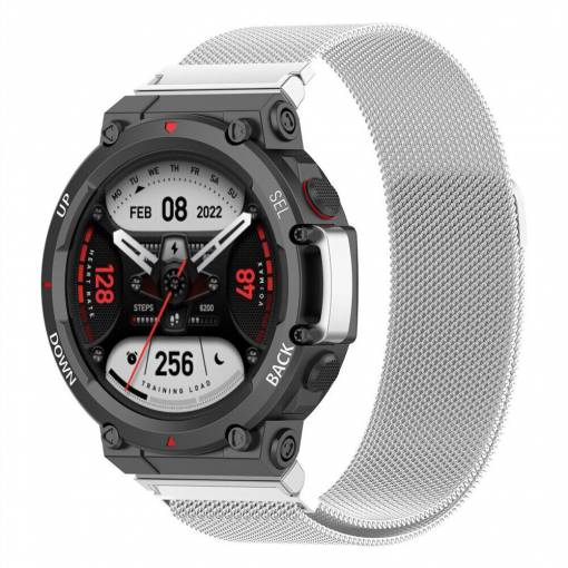Foto - eses Brățară milaneză pentru Xiaomi Amazfit T-Rex 2 - Argintie