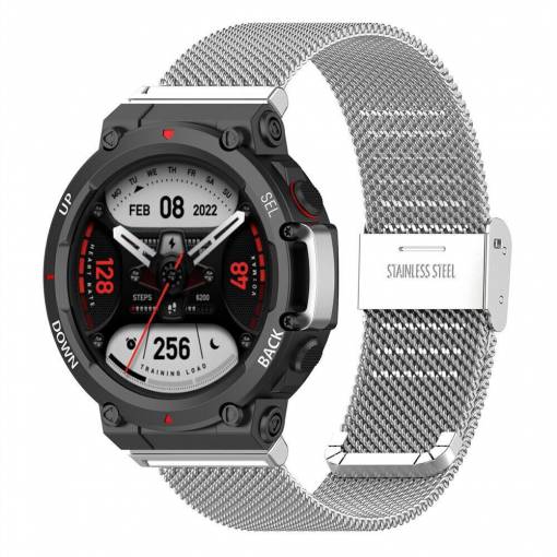 Foto - eses Brățară milaneză cu claspă pentru Xiaomi Amazfit T-Rex 2 - Argintie