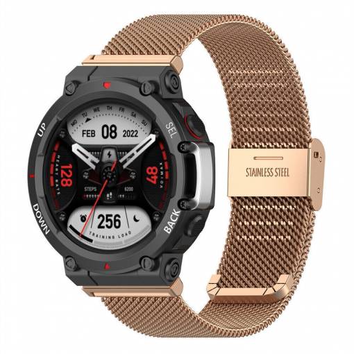 Foto - eses Brățară milaneză cu claspă pentru Xiaomi Amazfit T-Rex 2 - Roz auriu
