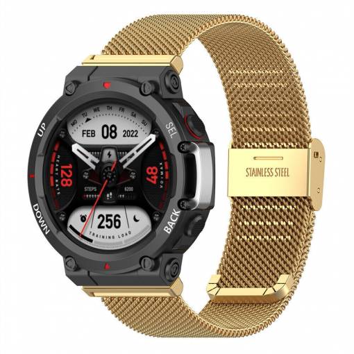 Foto - eses Brățară milaneză cu claspă pentru Xiaomi Amazfit T-Rex 2 - Aurie