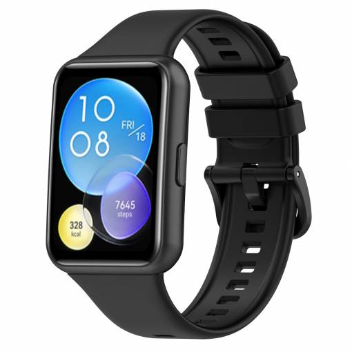 Foto - Curea din silicon eses pentru Huawei Watch Fit 2 - Negru