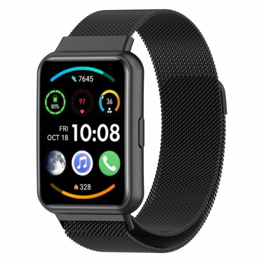 Foto - Bucșă milaneză eses pentru Huawei Watch Fit 2 - Neagră