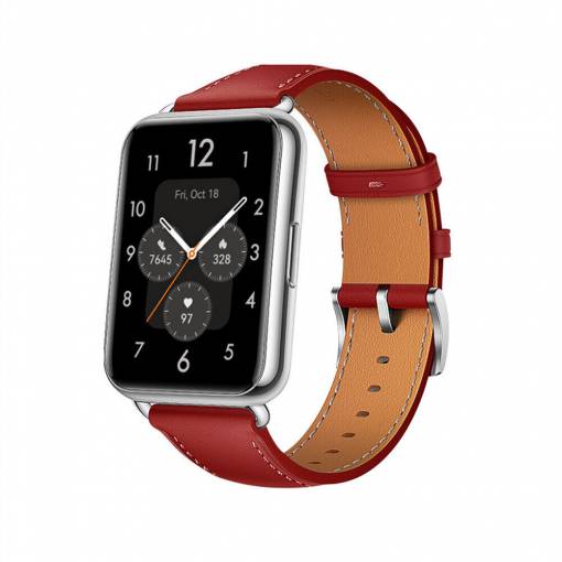 Foto - Curea din piele eses pentru Huawei Watch Fit 2 - Roșie