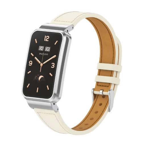 Foto - esesi Brățară din piele pentru Xiaomi Smart Band 7 Pro - Bej