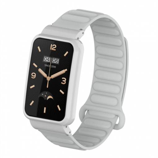 Foto - eses Silikonový magnetický řemínek pro Xiaomi Mi Band 7 Pro - Bílý