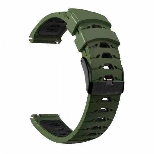 Foto - esesi Brățară din silicon cu model - Verde-negru, 22 mm