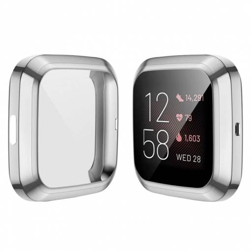 Foto - Husă din silicon pentru Fitbit Versa Lite - Argintie