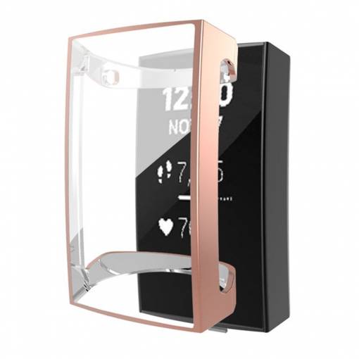 Foto - Husă din silicon pentru Fitbit Charge 3 și 4 - Roze Aurie