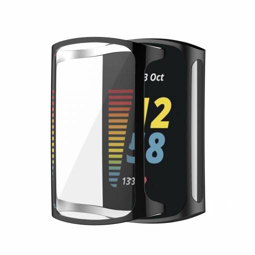 Foto - Husă din silicon pentru Fitbit Charge 5 și 6 - Negru