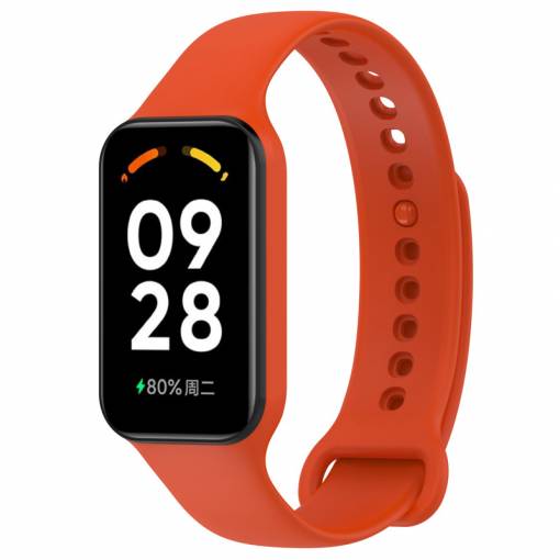 Foto - Curea din silicon eses pentru Redmi Smart Band 2 GL și Smart Band 8 Active - Portocalie