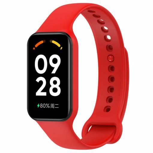 Foto - Curea din silicon eses pentru Redmi Smart Band 2 GL și Smart Band 8 Active - Roșie