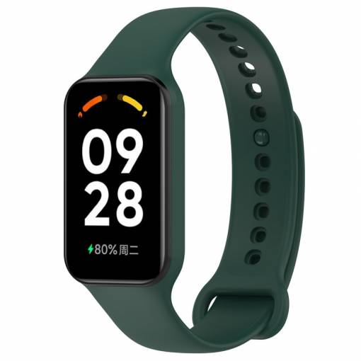 Foto - Curea din silicon eses pentru Redmi Smart Band 2 GL și Smart Band 8 Active - Verde închis