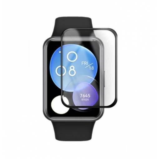 Foto - Folie de protecție cu margine neagră pentru Huawei Watch Fit 2