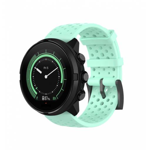 Foto - Curea din silicon perforat eses - Verde mentă, 24 mm