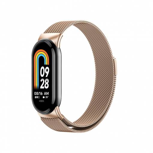 Foto - brățară milaneză pentru Xiaomi Smart Band 8, 9 și 10 - Roz auriu