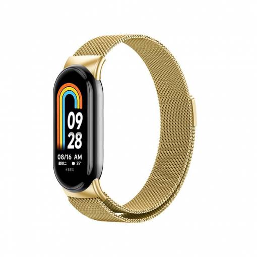 Foto - brățară milaneză pentru Xiaomi Smart Band 8, 9 și 10 - Auriu