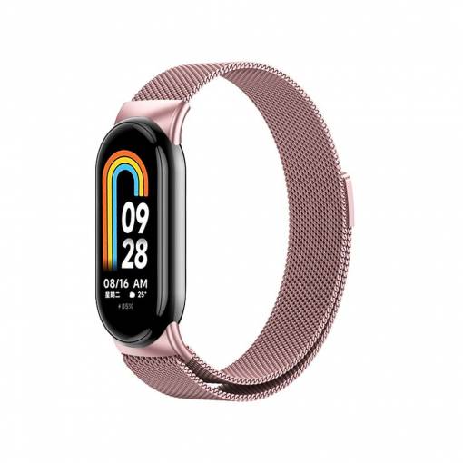 Foto - brățară milaneză pentru Xiaomi Smart Band 8, 9 și 10 - Roz