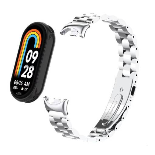 Foto - Curea metalică eses pentru Xiaomi Smart Band 8 - Argintie