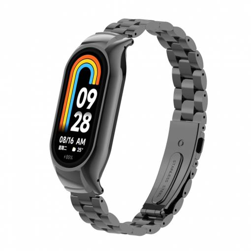 Foto - brățară metalică pentru Xiaomi Smart Band 8 - Neagră