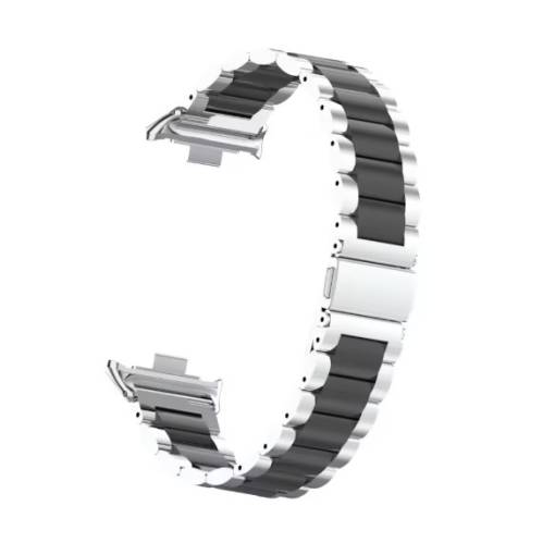 Foto - brățară metalică pentru Xiaomi Smart Band 8 - Argintie și Neagră
