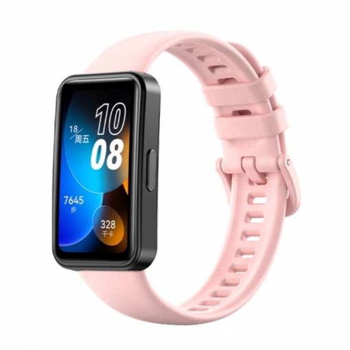 Foto - esem curea din silicon pentru Huawei Band 8, 9 și 10 - Roz bej