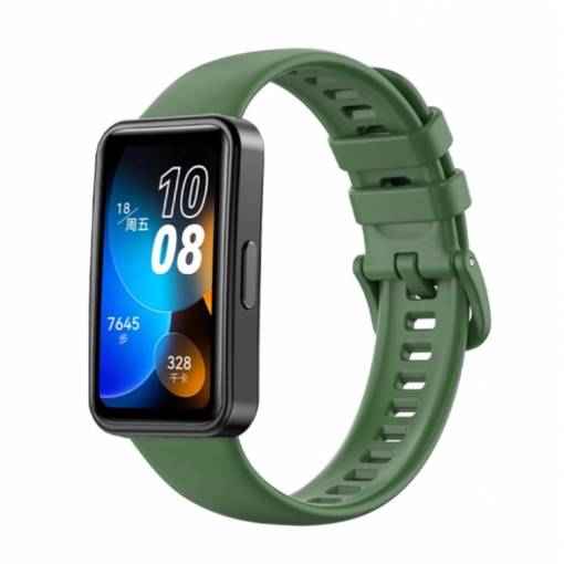 Foto - esem curea din silicon pentru Huawei Band 8, 9 și 10 - Verde închis