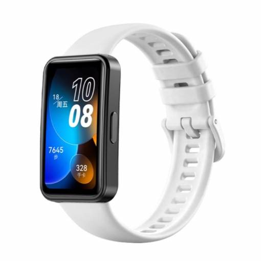 Foto - esem curea din silicon pentru Huawei Band 8, 9 și 10 - Alb