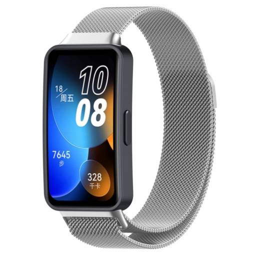 Foto - esem curea milaneză pentru Huawei Band 8, 9 și 10 - Argintie