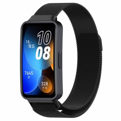 Foto - esem curea milaneză pentru Huawei Band 8, 9 și 10 - Neagră