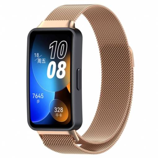 Foto - esem curea milaneză pentru Huawei Band 8, 9 și 10 - Roz auriu