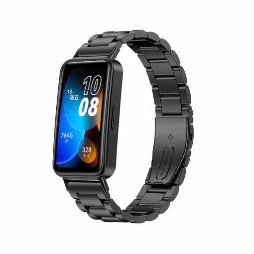 Foto - esem curea din metal pentru Huawei Band 8, 9 și 10 - Neagră