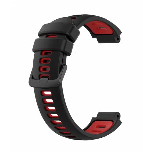 Foto - Curea din silicon eses pentru Garmin - Negru roșu, 15 mm