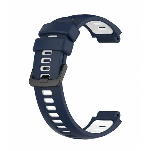 Foto - Curea din silicon eses pentru Garmin - Albastră și albă, 15 mm