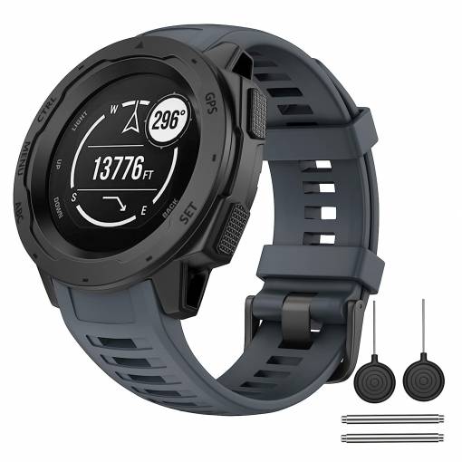 Foto - Curea din silicon eses pentru Garmin Instinct și Instinct 2 - Gri