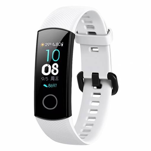 Foto - Curea din silicon eses pentru Honor Band 4 și Honor Band 5 - Albă