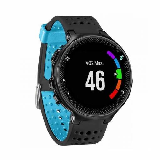 Foto - Curea din silicon perforată pentru Garmin - Negru albastru, 15 mm