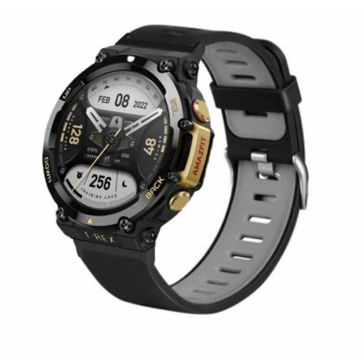 Foto - Curea sport din silicon eses pentru Xiaomi Amazfit T-Rex 2 - Negru gri
